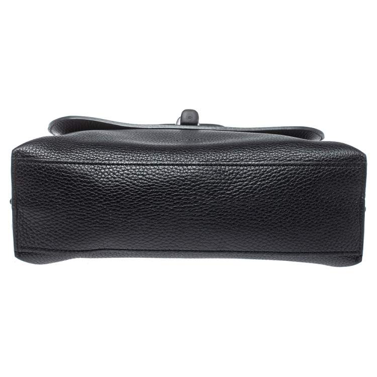 مملوكة مسبقًا Gucci Black Leather Small Bamboo Daily Top Handle Bag