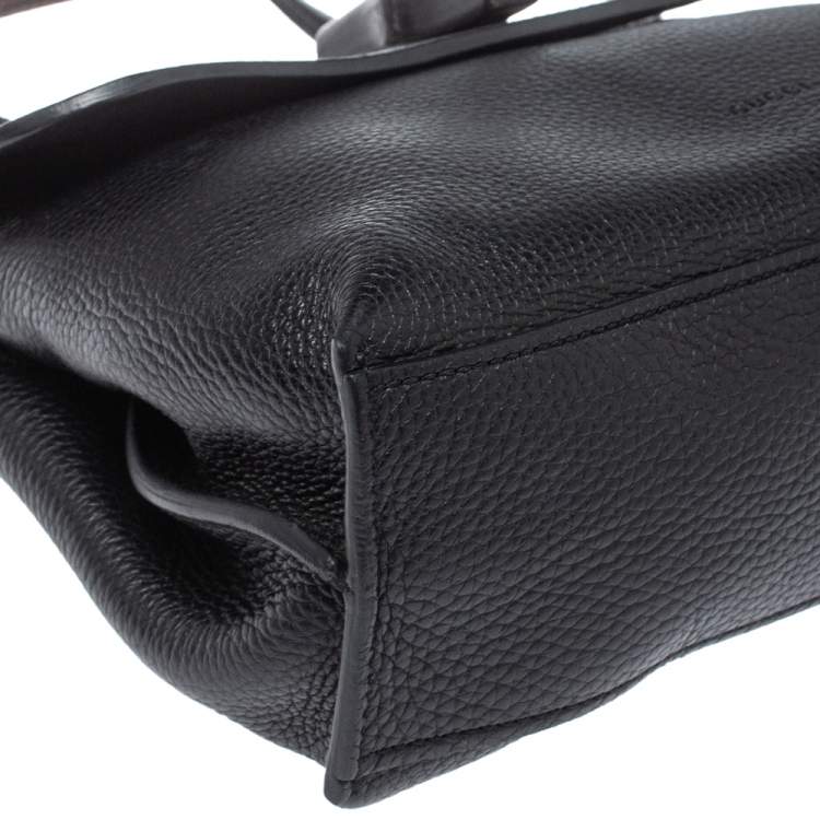 مملوكة مسبقًا Gucci Black Leather Small Bamboo Daily Top Handle Bag