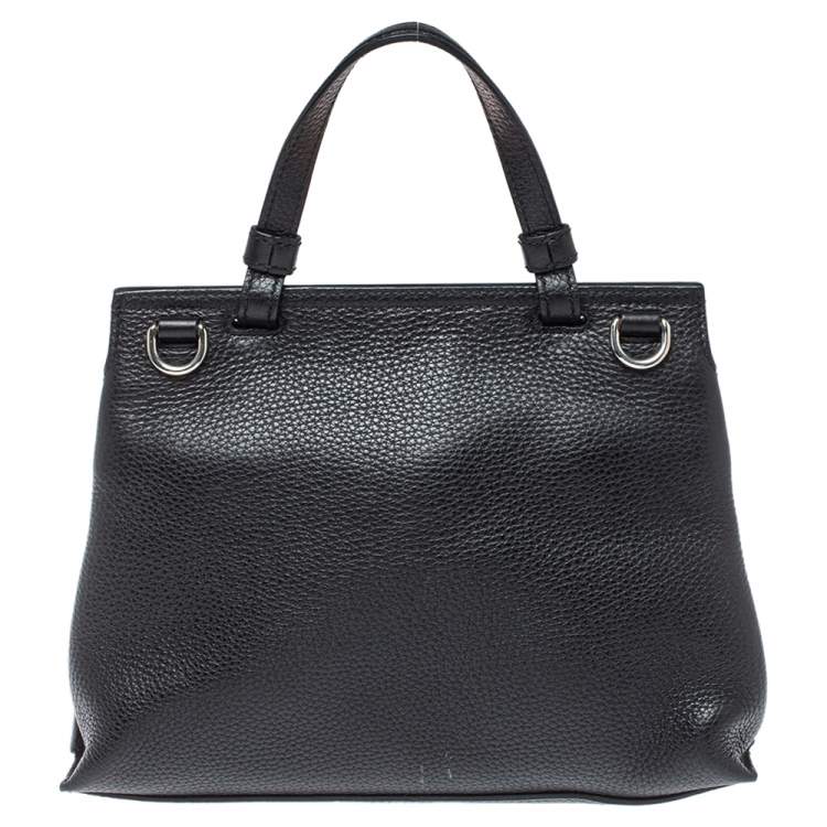 مملوكة مسبقًا Gucci Black Leather Small Bamboo Daily Top Handle Bag