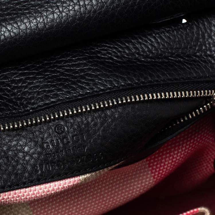 مملوكة مسبقًا Gucci Black Leather Small Bamboo Daily Top Handle Bag