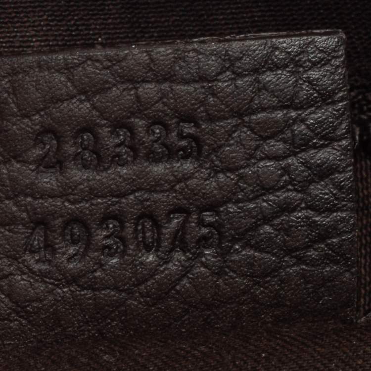 Pre Owned Gucci Brown GG Canvas And Leather Top Zip Hobo
