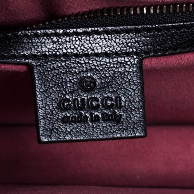 Pre Owned Gucci Black Leather Future Bow Top Handle Bag