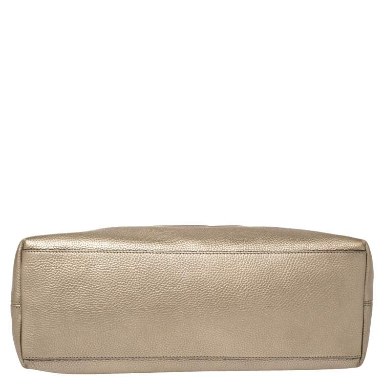 Pre Owned Gucci Light Gold Grain Leather Medium Soho Chain Tote