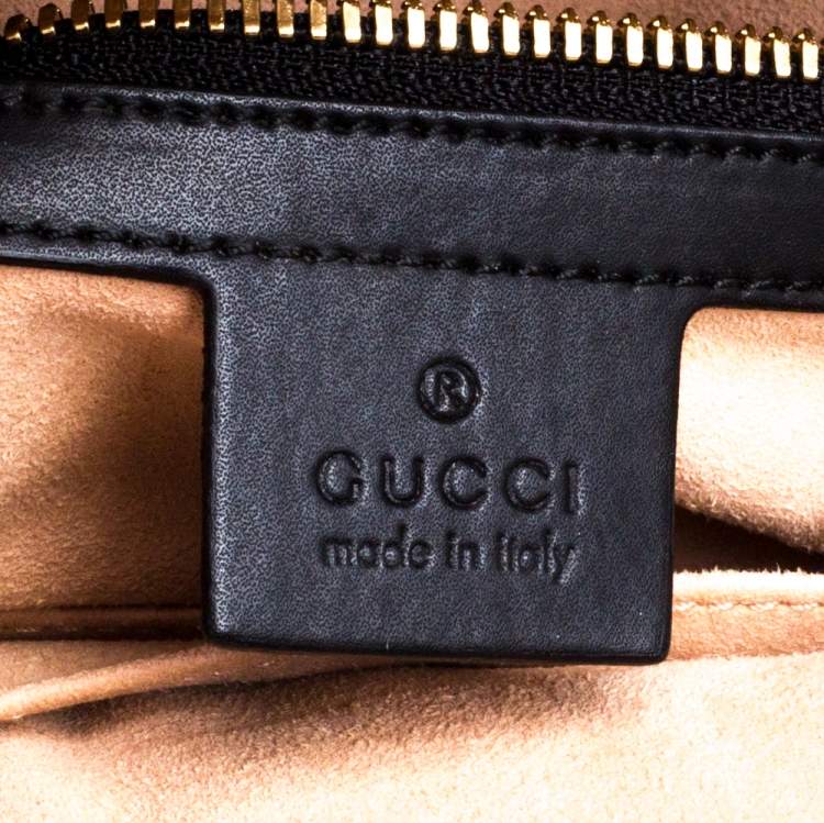 Pre Owned Gucci Beige/Black GG Supreme Canvas and Leather Bees Backpack