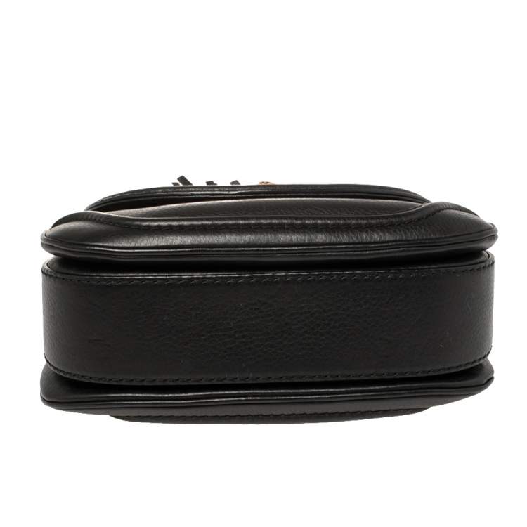 Pre Owned Gucci Black Leather Small New Bamboo Top Handle Bag