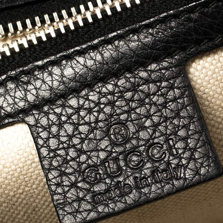 Pre Owned Gucci Black Leather Small New Bamboo Top Handle Bag