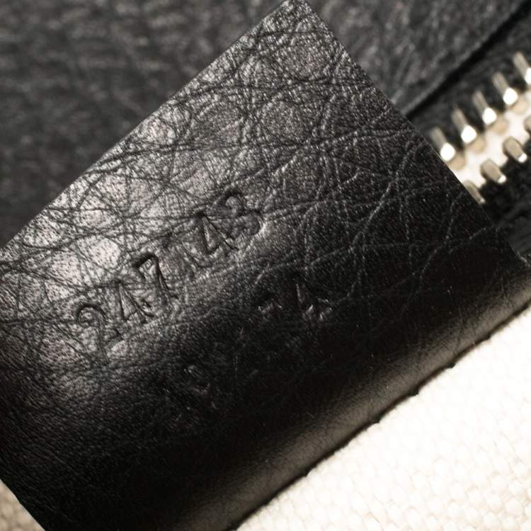 Pre Owned Gucci Black Leather Small New Bamboo Top Handle Bag