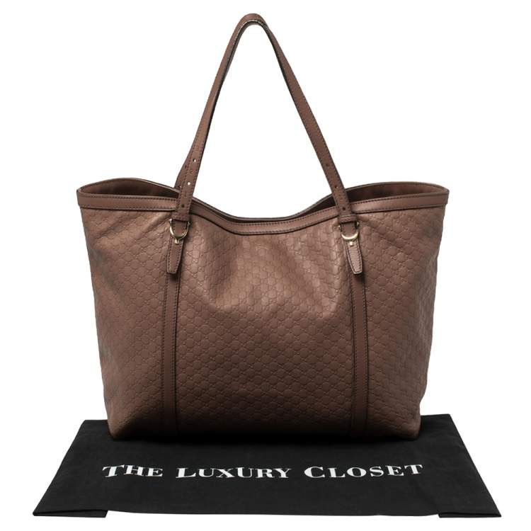 Pre Owned Gucci Rosewood Pink Microguccissima Leather Medium Nice Tote