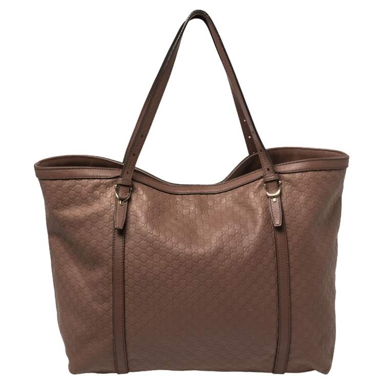 Pre Owned Gucci Rosewood Pink Microguccissima Leather Medium Nice Tote