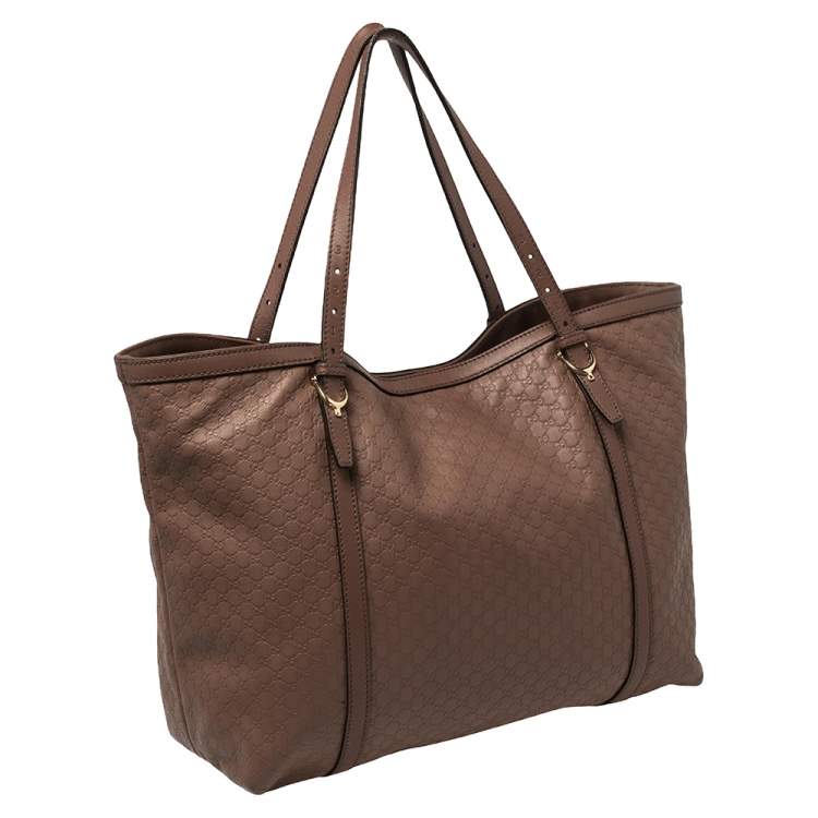 Pre Owned Gucci Rosewood Pink Microguccissima Leather Medium Nice Tote