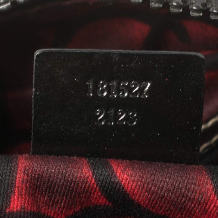 Pre Owned Gucci Black Coated Canvas and Leather Dialux Snow Glam Boston Bag