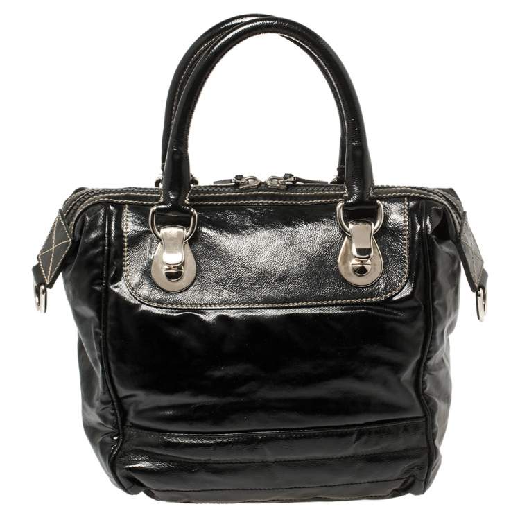 Pre Owned Gucci Black Coated Canvas and Leather Dialux Snow Glam Boston Bag