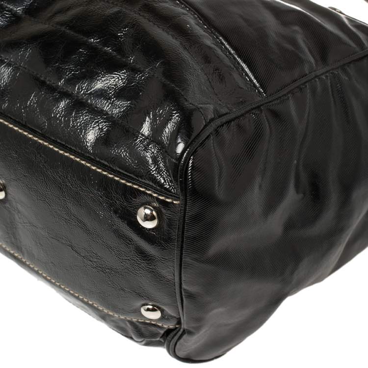 Pre Owned Gucci Black Coated Canvas and Leather Dialux Snow Glam Boston Bag