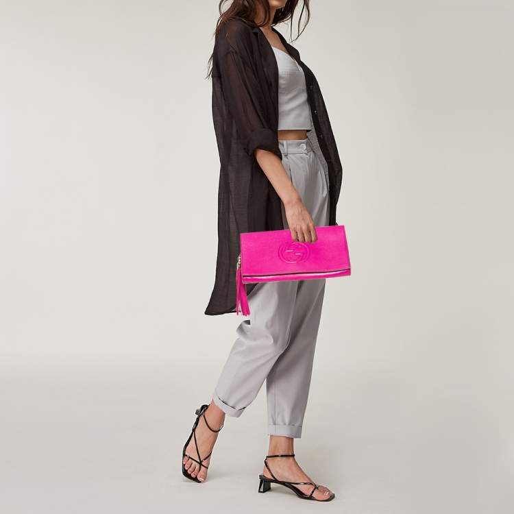 クラッチバッグ GUCCI  Clutches Women Leather Pink Gucci Pink Leather Soho Clutch Gucci | TLC
