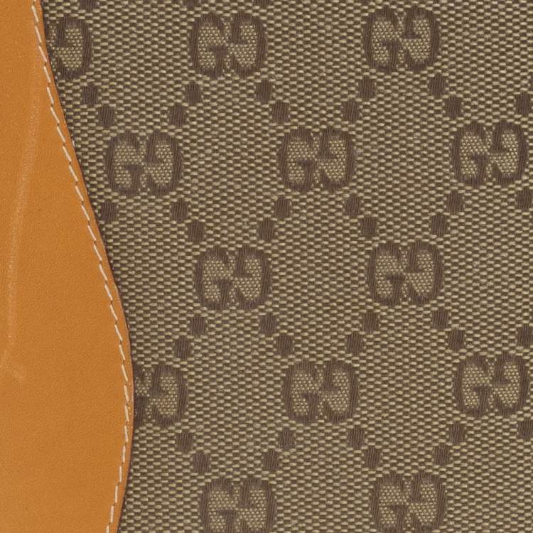 Pre Owned Gucci Beige Supreme Canvas And Leather Wallet 