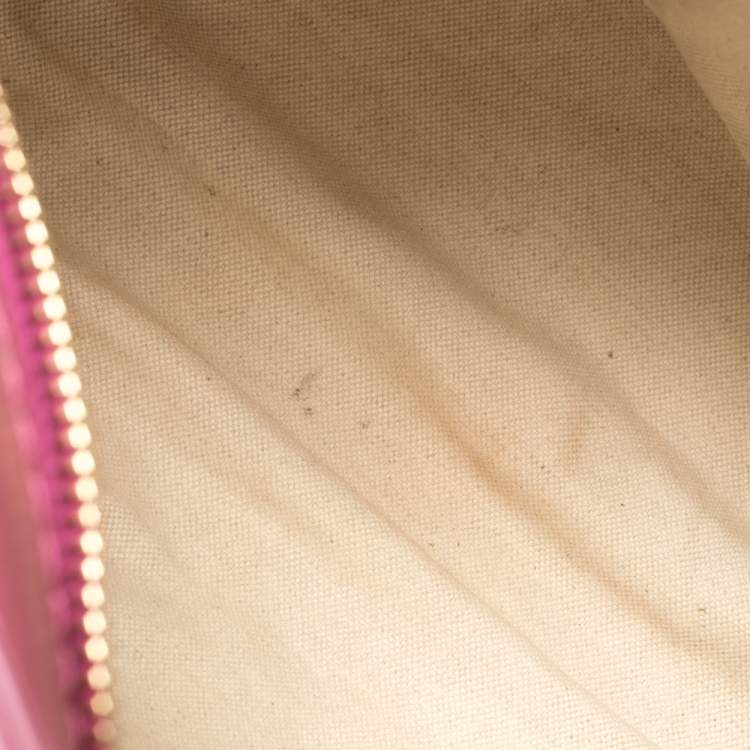 Pre Owned Gucci Metallic Pink Leather Medium Guccissima Heart Bit Top Handle Dome Bag