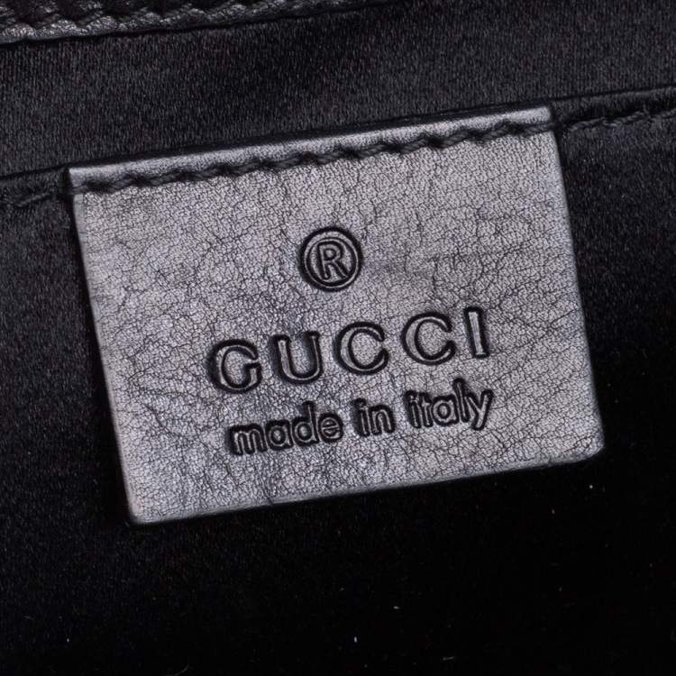 Pre Owned Gucci Black Satin Small Hysteria Wristlet Clutch