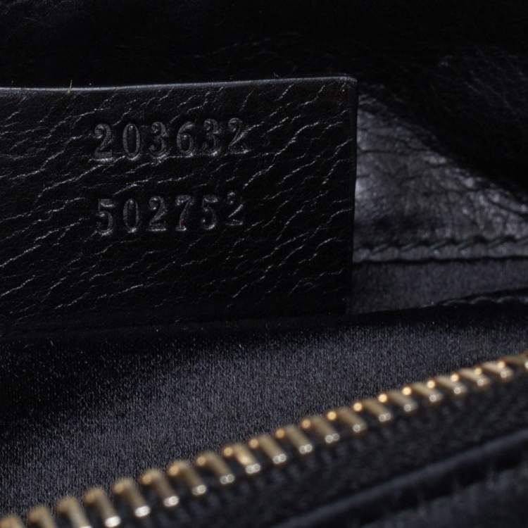 Pre Owned Gucci Black Satin Small Hysteria Wristlet Clutch