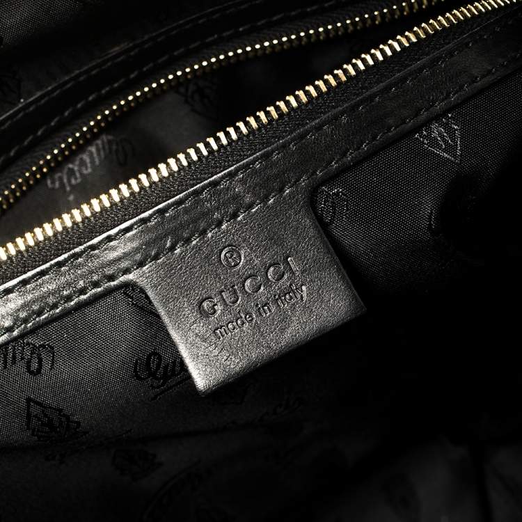 Pre Owned Gucci Black Python Large Hysteria Tote