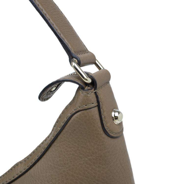 مملوكة مسبقًا Gucci Brown Leather Medium Web Horsebit Heritage Hobo