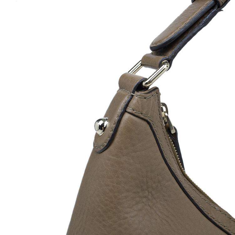 مملوكة مسبقًا Gucci Brown Leather Medium Web Horsebit Heritage Hobo