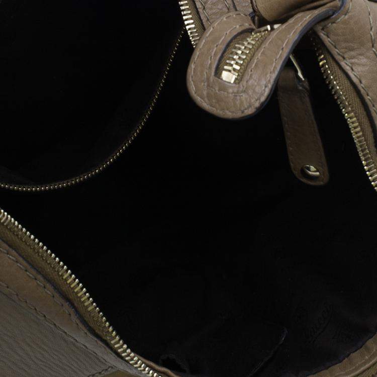 مملوكة مسبقًا Gucci Brown Leather Medium Web Horsebit Heritage Hobo