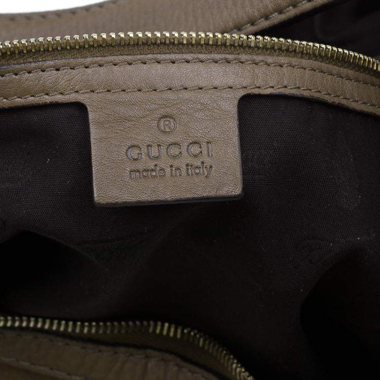 مملوكة مسبقًا Gucci Brown Leather Medium Web Horsebit Heritage Hobo