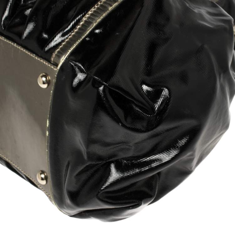 Pre Owned Gucci Black Coated Canvas and Leather Dialux Pop Bamboo Satchel