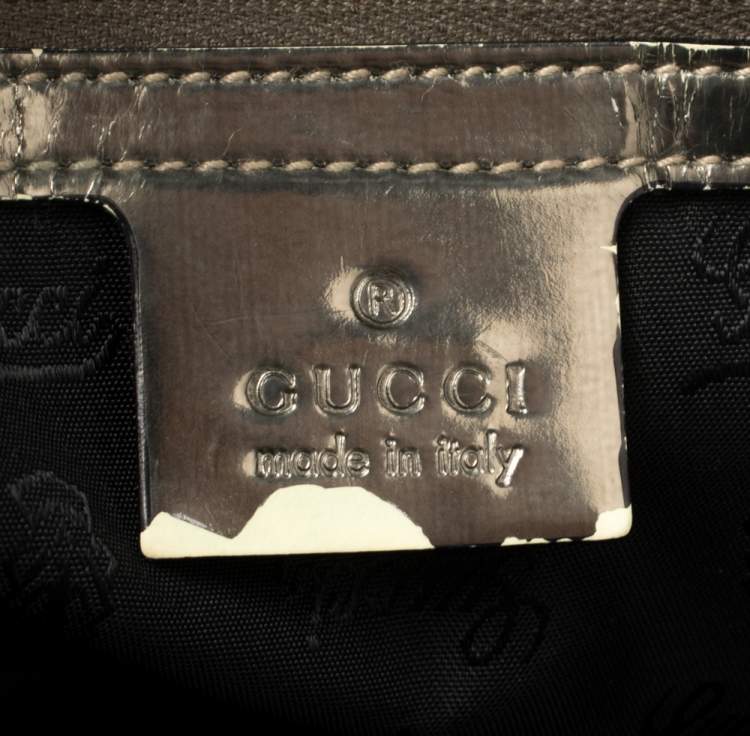 Pre Owned Gucci Black Coated Canvas and Leather Dialux Pop Bamboo Satchel