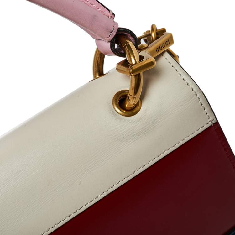 Pre Owned Gucci Multicolor Leather Small Queen Margaret Top Handle Bag