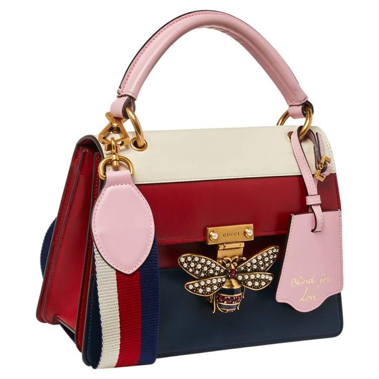 Pre Owned Gucci Multicolor Leather Small Queen Margaret Top Handle Bag