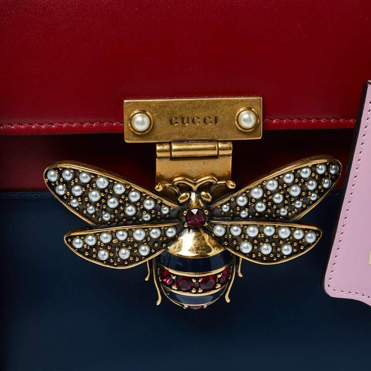 Pre Owned Gucci Multicolor Leather Small Queen Margaret Top Handle Bag