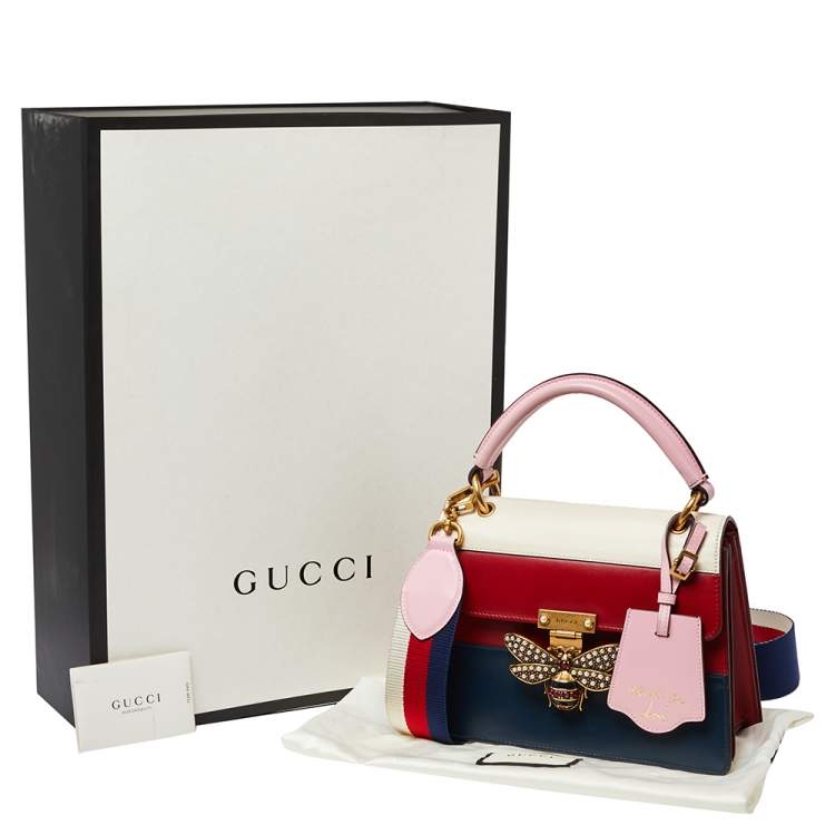 Pre Owned Gucci Multicolor Leather Small Queen Margaret Top Handle Bag