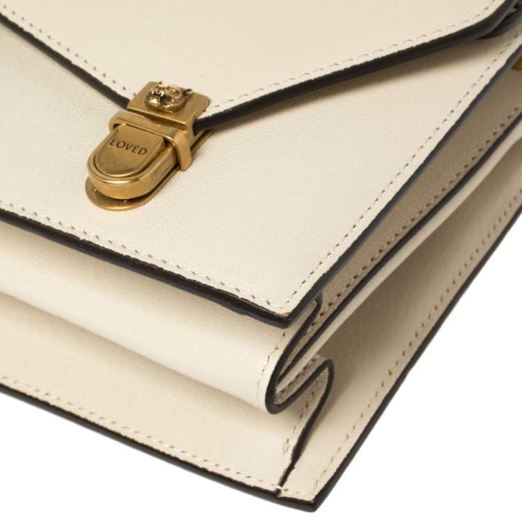 Pre Owned Gucci Cream Python and Leather Ottilia Bee Printed Bamboo Top Handle Bag