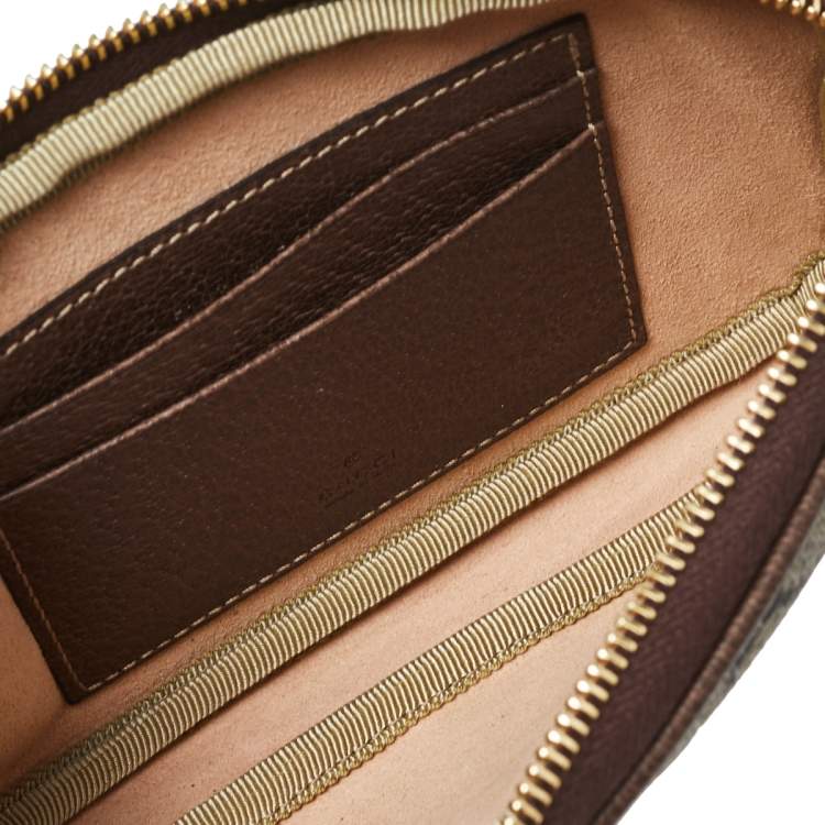 Pre Owned Gucci Beige/Ebony GG Supreme Coated Canvas and Leather Ophidia Belt Bag