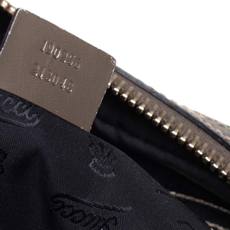 Pre Owned Gucci Black Coated Nylon and Patent Leather Dialux Pop Bamboo Top Handle Bag