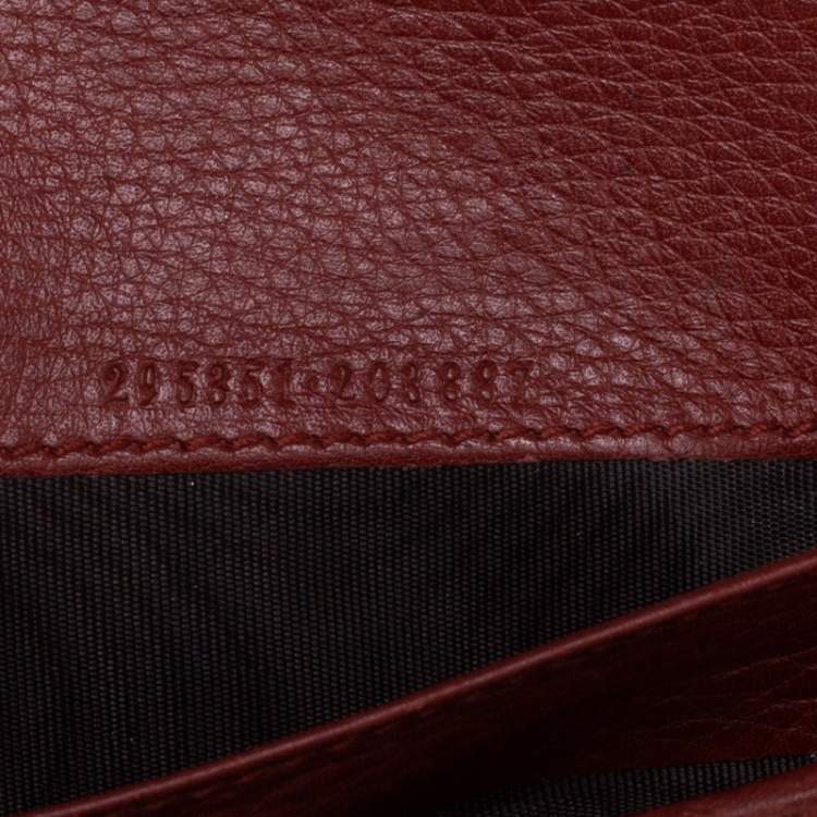 Pre Owned Gucci Beige/Copper GG Canvas and Leather Flap Continental Wallet