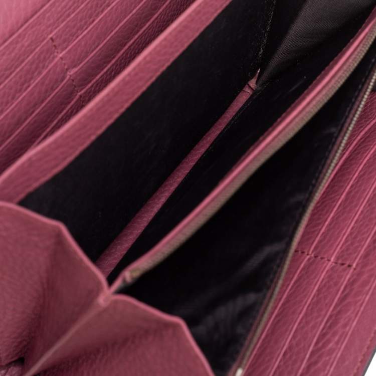 Pre Owned Gucci Old Rose Leather GG Marmont Wallet on Chain