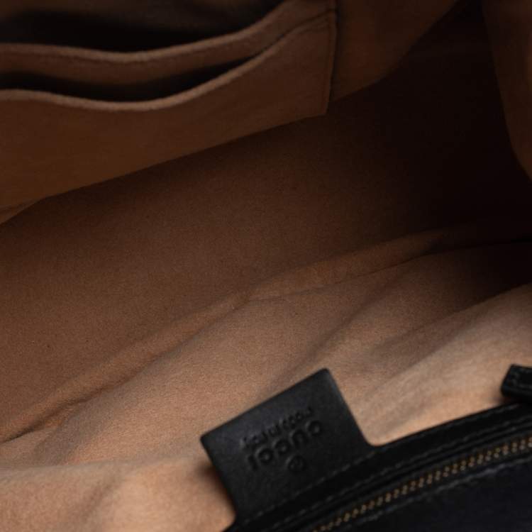 مملوكة مسبقًا Gucci Black Leather Queen Margaret Bamboo Handle Backpack