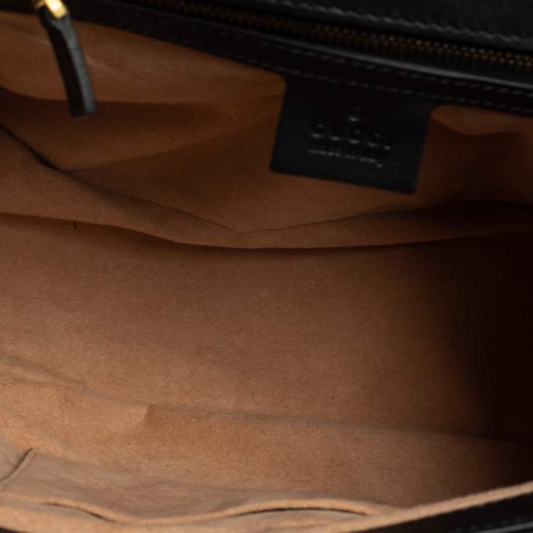 مملوكة مسبقًا Gucci Black Leather Queen Margaret Bamboo Handle Backpack