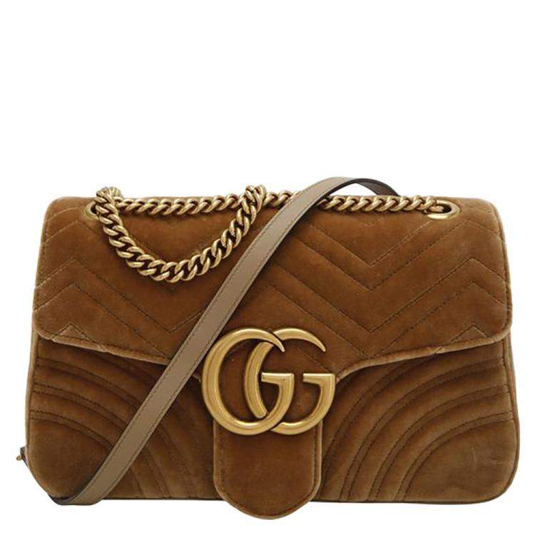 Gucci Beige GG Velvet Medium Shoulder Bag Gucci | TLC
