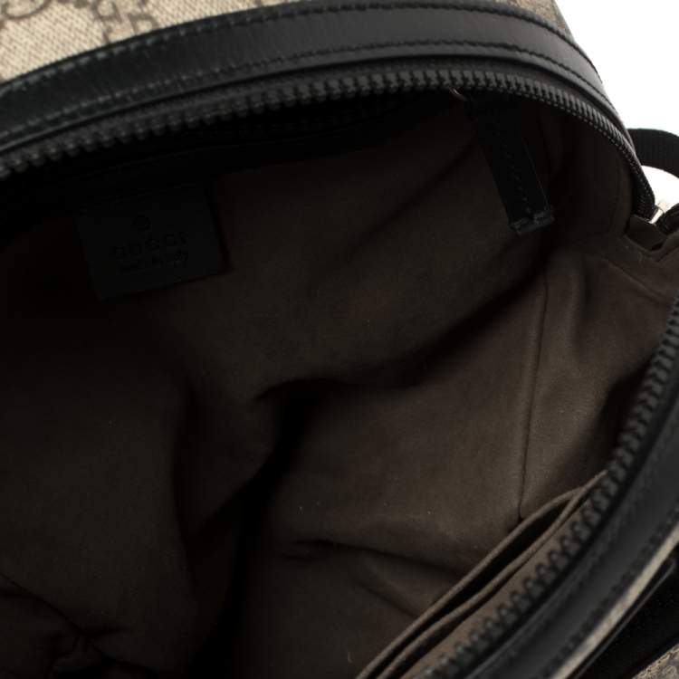 مملوكة مسبقًا Gucci Beige/Black GG Supreme Canvas and Leather Small Eden Backpack