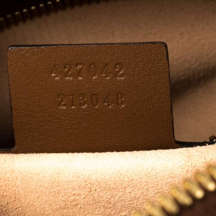 Pre Owned Gucci Beige/Brown Bee Embroidered GG Supreme Canvas and Leather Small Day Backpack