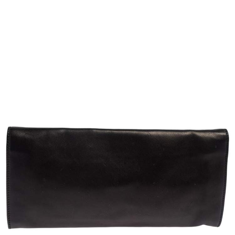Pre Owned Gucci Black Leather Studded Clutch