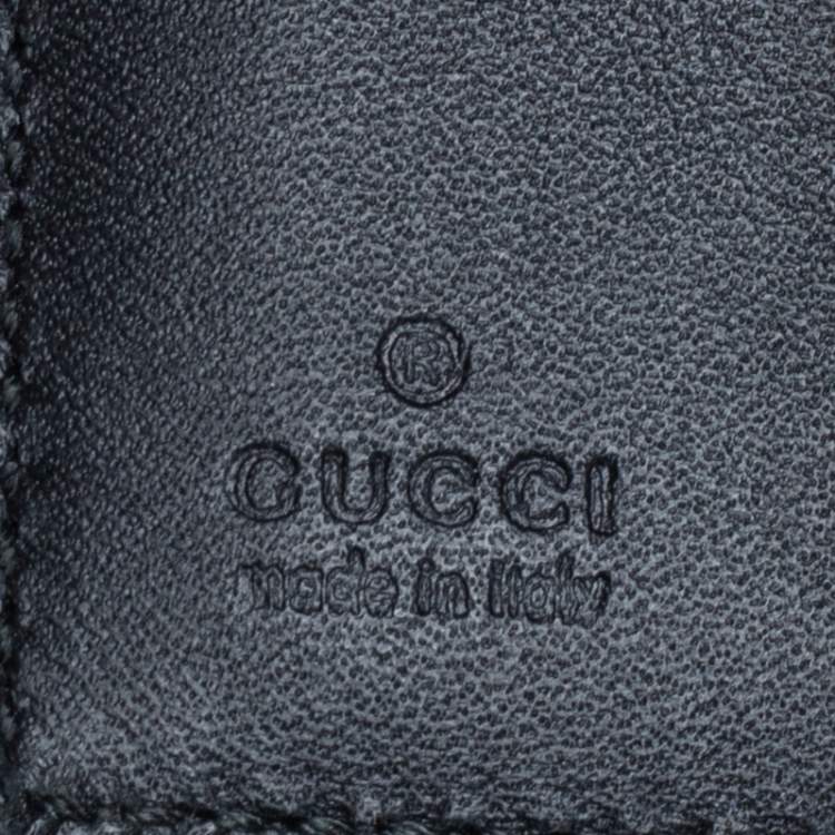 Pre Owned Gucci Black Leather Web Sylvie Trifold Wallet