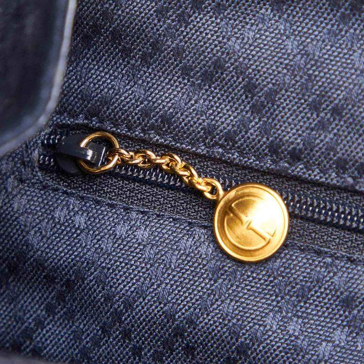 Pre Owned Gucci Black Suede and Leather Bamboo Drawstring Backpack