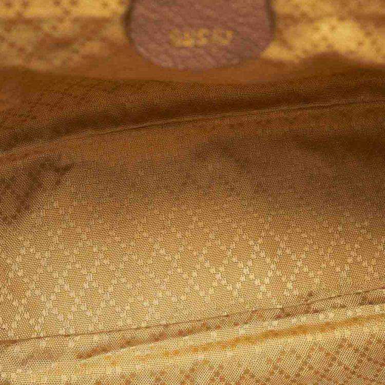 Pre Owned Gucci Brown Suede Bamboo Drawstring Backpack