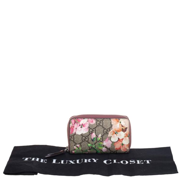 مملوكة مسبقًا Gucci Multicolor GG Supreme Blooms Canvas Coin Purse