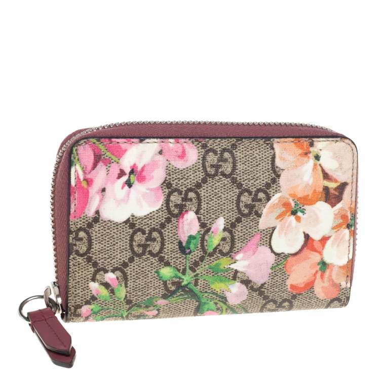 مملوكة مسبقًا Gucci Multicolor GG Supreme Blooms Canvas Coin Purse
