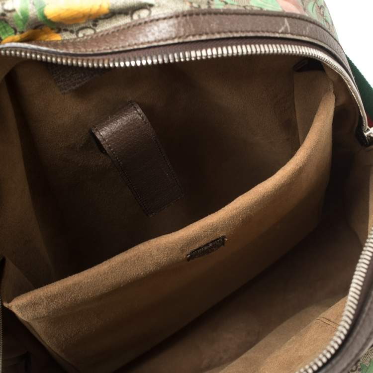 Pre Owned Gucci Multicolor GG Supreme Tian Print Canvas and Leather Backpack